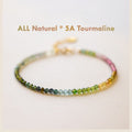5A Grade Natural Tourmaline Bracelet 14K Gold Chain