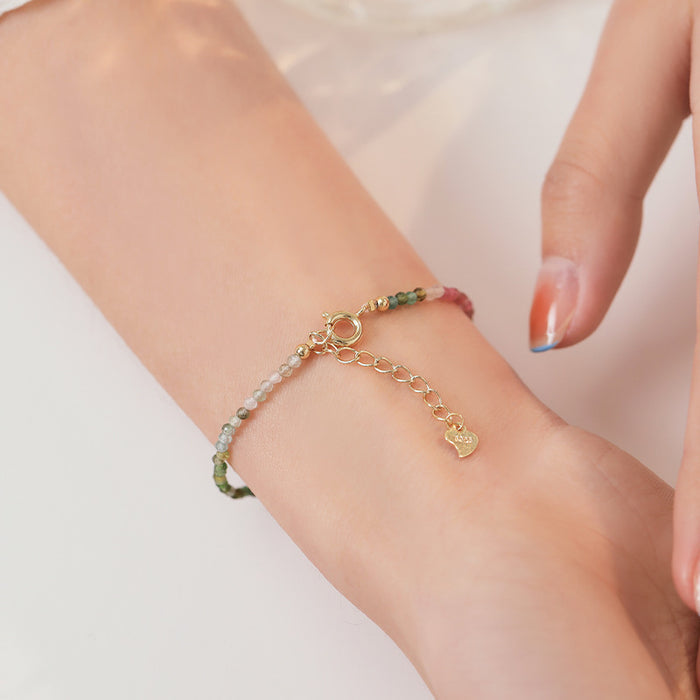 Luxury 14K Gold Tourmaline Bracelet Natural Stones