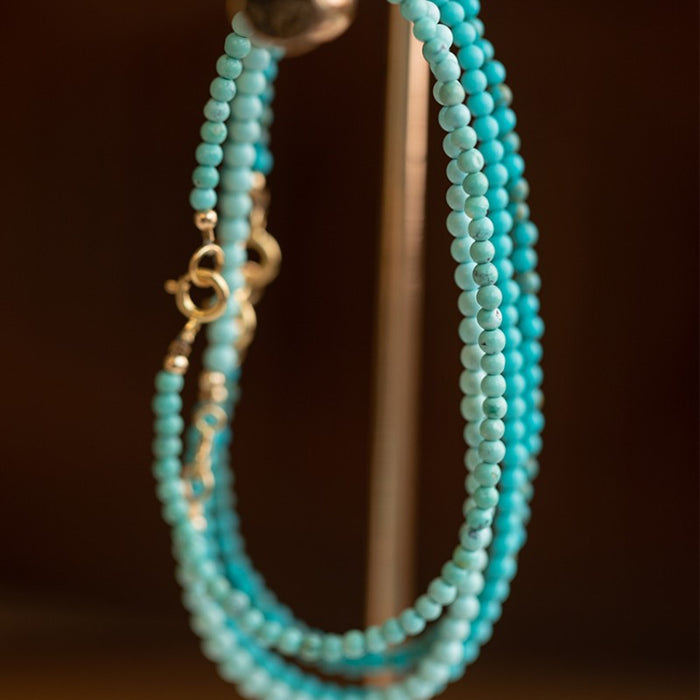 Elegant Turquoise and Gold Stackable Bracelet