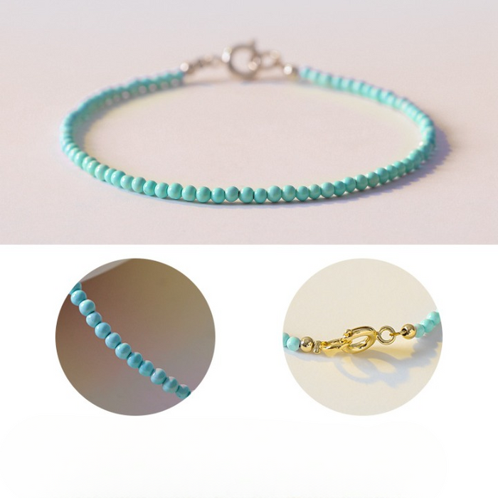 Handmade Gold-Plated Turquoise Bracelet – Gift for Her
