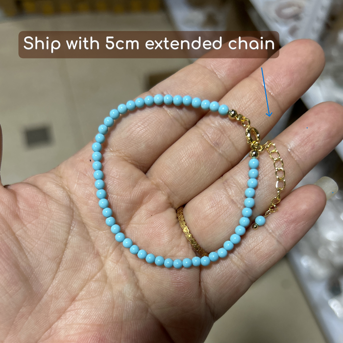 14K Gold Plated Turquoise Bracelet – Dainty Minimalist Jewelry