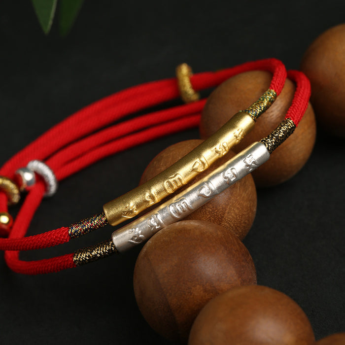 Adjustable red string bracelet unisex design
