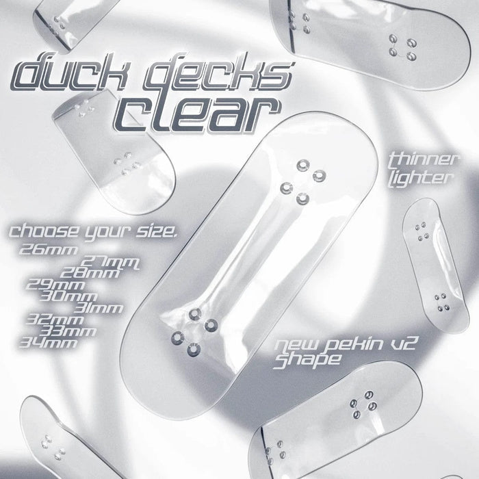 Teak Tuning Pro Fingerboards 34mm Crystal Clear Fingerboard Deck - Pekin V2 Shape