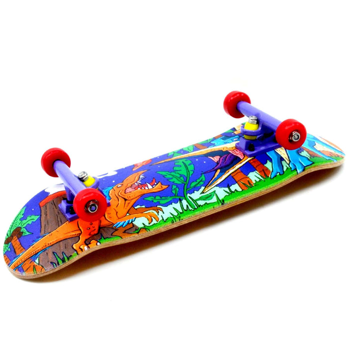 Teak Tuning 34mm Prolific Gen2 Fingerboard Complete - "Chilla'saurus" Graphic - Gen2 Prodigy Trucks + Pro Duro Bubble Bushings