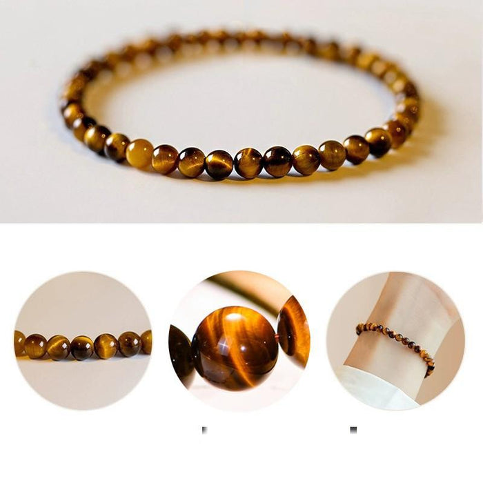 Golden Brown Tiger Eye Close-Up Polished Beads