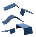 Teak Tuning 5 Piece Poly Ramp Obstacle Set, "Blue Steel" Edition - 4.5-7 Inch