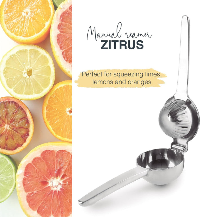 68182 Stainless Steel Manual Citrus Juicer, Ergonomic Handle