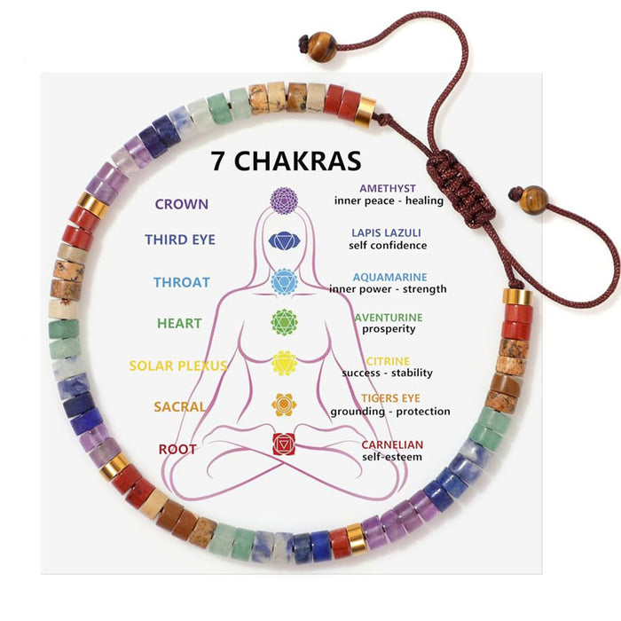 7 chakra bracelet natural stones for balance healing and positive energy