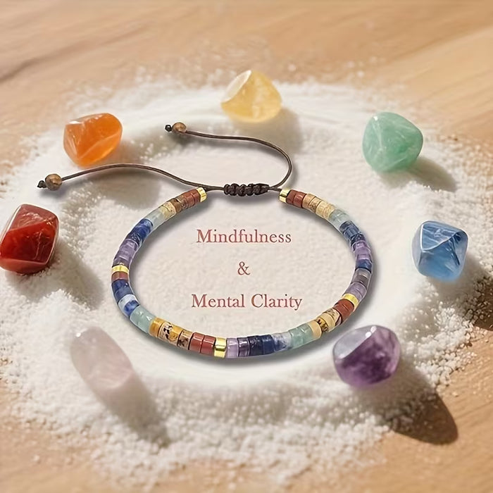 7 chakra crystal bracelet for meditation mindfulness and energy alignment