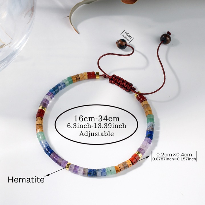 boho style 7 chakra bracelet with adjustable fit for daily wear