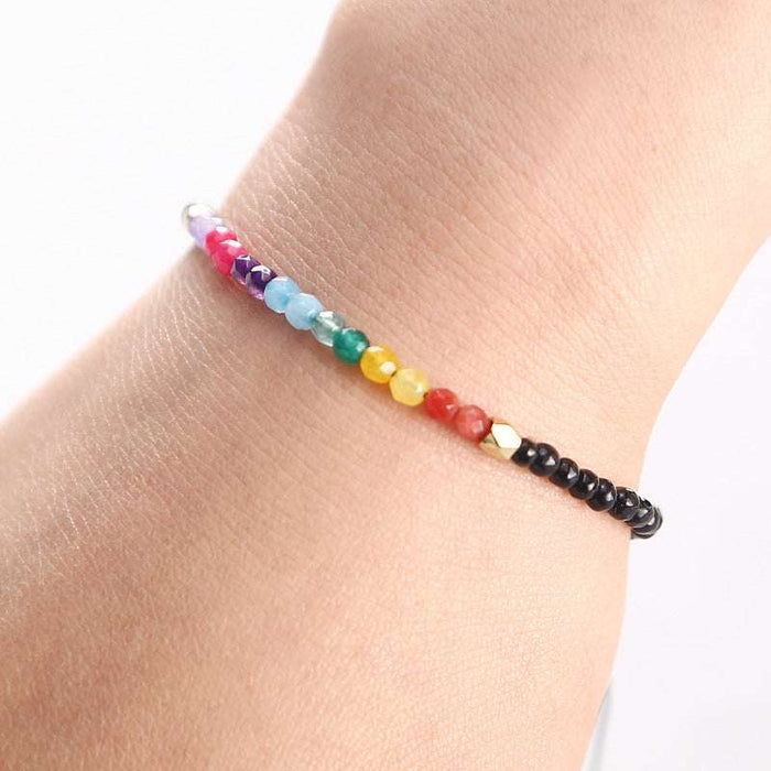 chakra bracelet with zodiac charm handmade spiritual jewelry