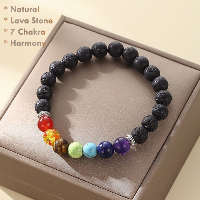 7 Chakra Lava Stone Bracelet – Chakra Harmony Energy Jewelry