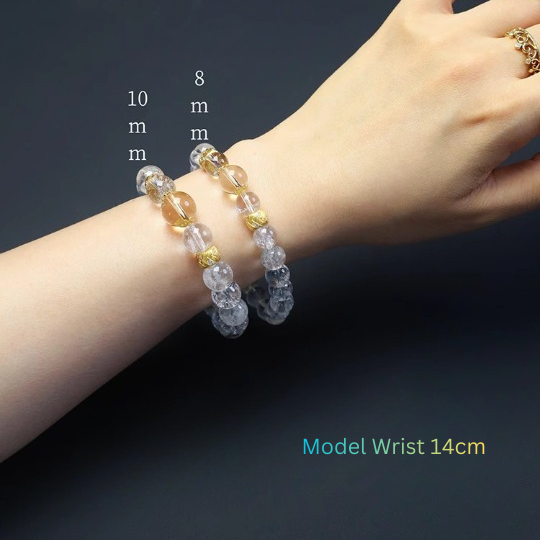 Clear quartz gemstone bracelet stacked style