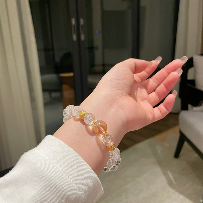 Natural quartz bracelet 16-17cm stretch fit
