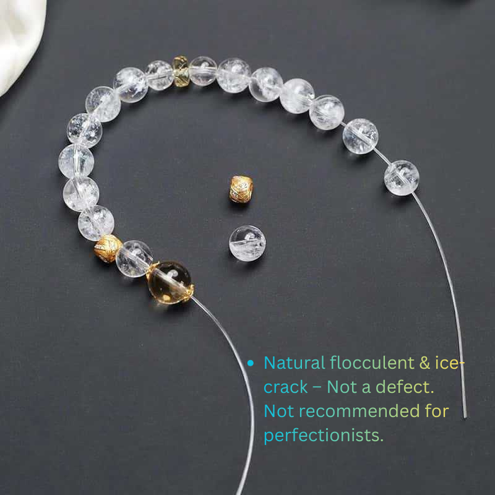 clear quartz gemstone bracelet with polished finish