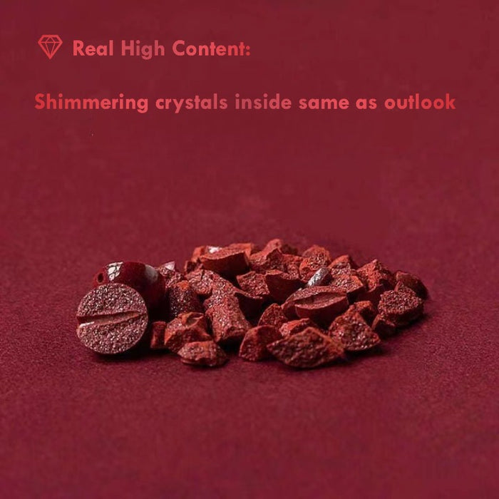 High-Content Red Cinnabar Beads Close-Up