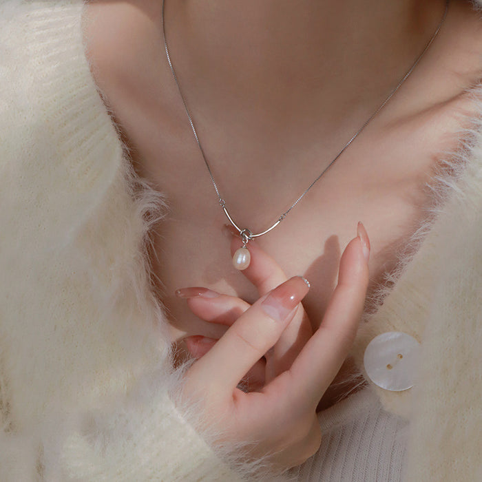 925 sterling silver freshwater pearl pendant necklace classic women’s jewelry