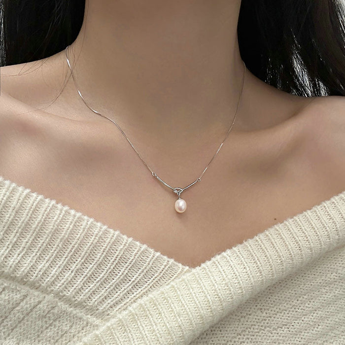 natural freshwater pearl necklace gift for her wedding anniversary