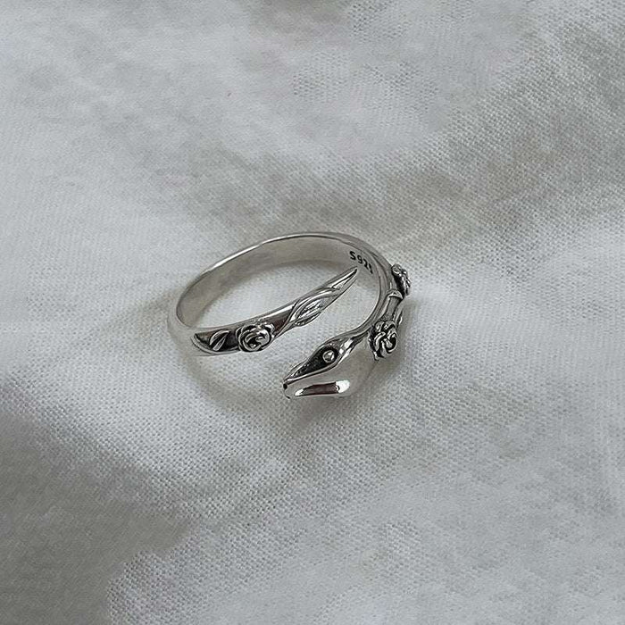Unisex spiritual jewelry gift — silver serpent ring