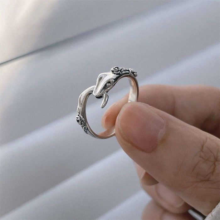 Handcrafted 925 silver Ouroboros ring symbolism