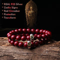 925 silver zodiac cinnabar bracelet personalized zodiac sign charm