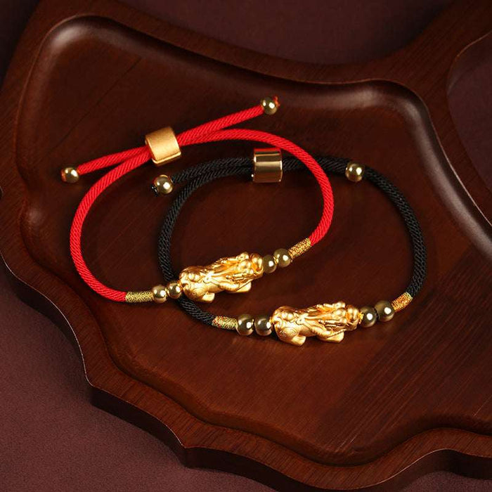 Feng Shui Pixiu Lucky Bracelet – Unisex Adjustable Red String