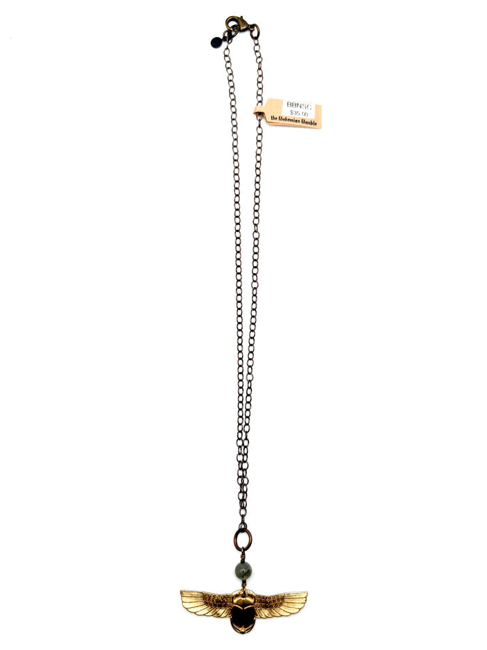 Flying Scarab Necklace