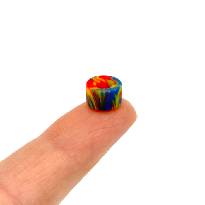 Teak Tuning Apex Fingerboard Wheels - Cruiser Bowl 61D Urethane - ABEC-9 Stealth - "Tie Dye Swirl"