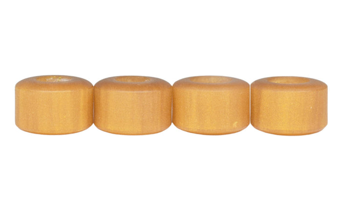 Teak Tuning Apex Urethane Fingerboard Wheels, New Street Style, Geode Series - ABEC-9 Stealth Bearings - 77D - Gold & Amber Swirl Colorway