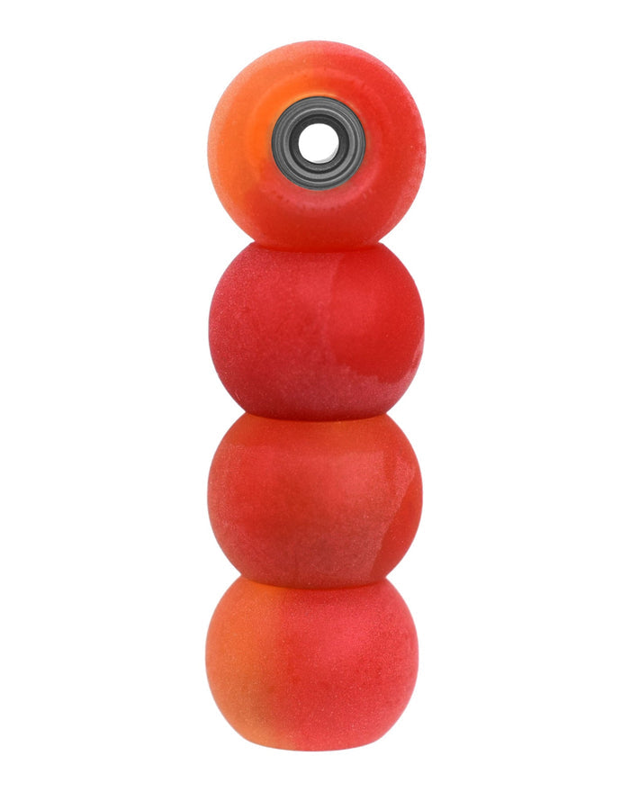 Teak Tuning Apex 61D Urethane Fingerboard Wheels, Globe Shape, ABEC-9 Stealth Bearings - Mars Colorway - Set of 4