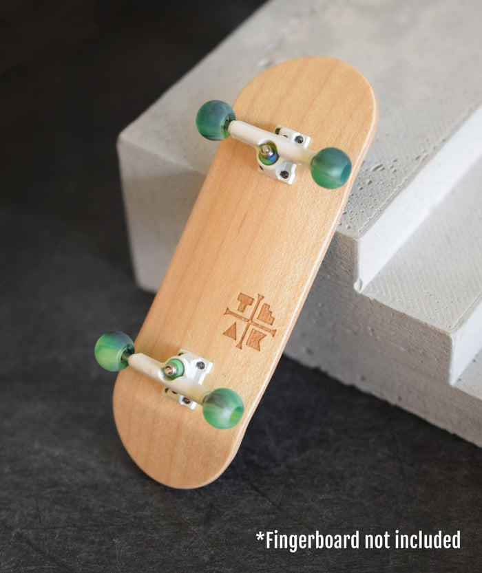 Teak Tuning Apex 61D Urethane Fingerboard Wheels, Globe Shape, ABEC-9 Stealth Bearings - Nebula Colorway - Set of 4