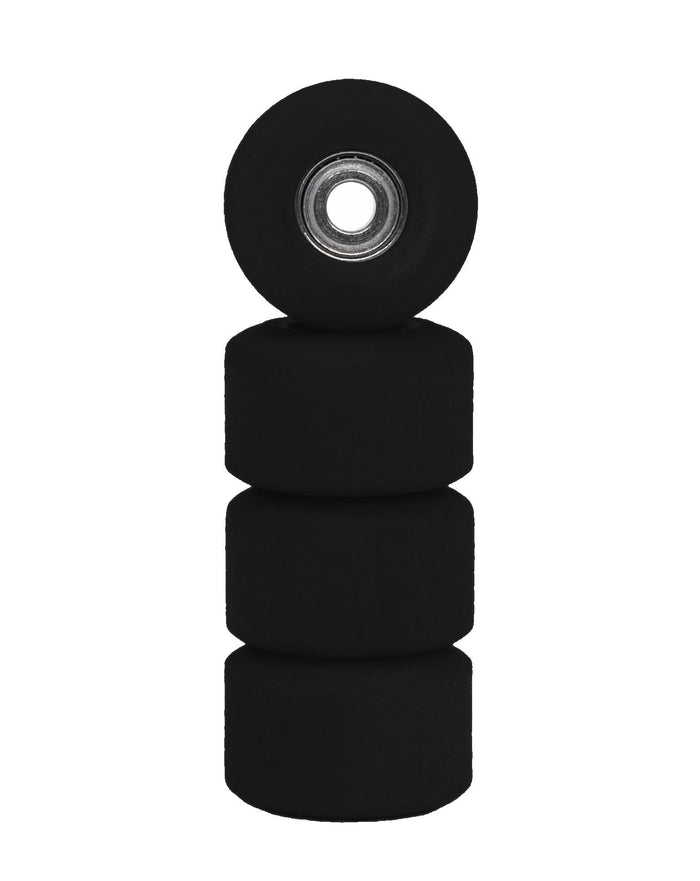 Teak Tuning Apex 61D Urethane Fingerboard Wheels, New Street Shape, Ultra Spin Bearings - Pitch Black Colorway - Set of 4