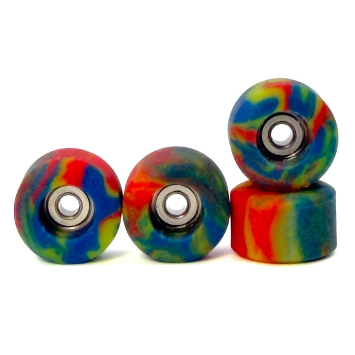 Teak Tuning Apex Fingerboard Wheels - New Street 61D Urethane - Ultraspin - "Tie Dye Swirl"