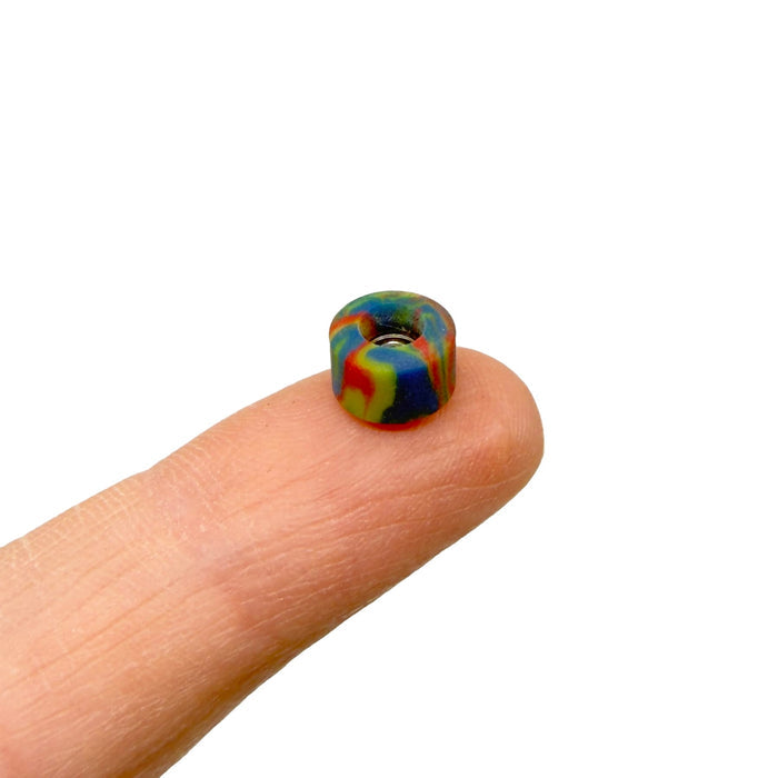 Teak Tuning Apex Fingerboard Wheels - New Street 61D Urethane - Ultraspin - "Tie Dye Swirl"