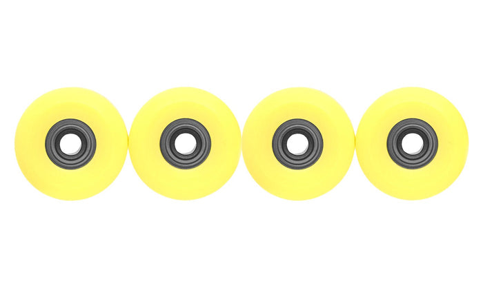 Teak Tuning Apex 65D All Terrain Polymer (ATP) Fingerboard Wheels, New Street Shape - Premium ABEC-9 Stealth Bearings - Lemonade Colorway - Set of 4
