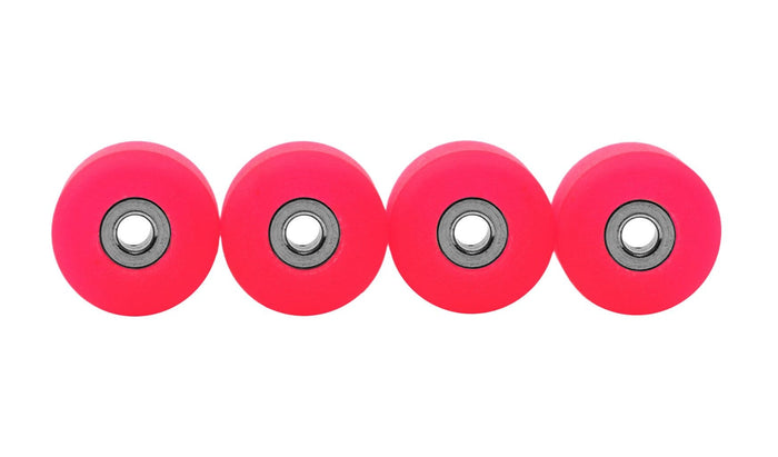 Teak Tuning Apex 77D Urethane Fingerboard Wheels, New Street Shape, Ultra Spin Bearings - Dragon Fruit (Matte Finish) - Set of 4