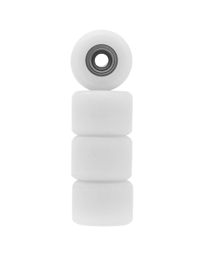 Teak Tuning Apex Shorty 61D Urethane Wheels - ABEC-9 Bearings - White Snow Colorway