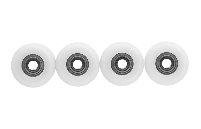 Teak Tuning Apex Shorty 61D Urethane Wheels - ABEC-9 Bearings - White Snow Colorway