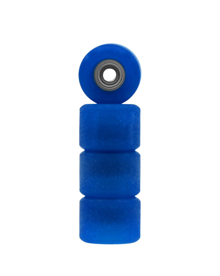 Teak Tuning Apex 71D Urethane Fingerboard Wheels, Mini "Shorty" Shape, Premium ABEC-9 Stealth Bearings - Cobalt Blue Colorway - Set of 4