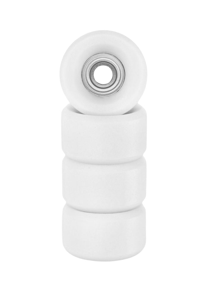 Teak Tuning Slim Bowl Fingerboard Wheels - 61D Urethane, ABEC-9 Bearings - White Snow Colorway
