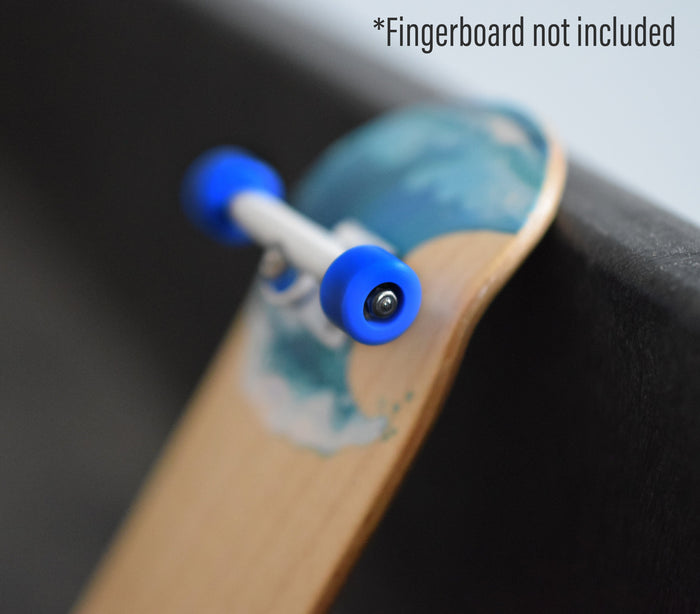 Teak Tuning Apex 65D All Terrain Polymer (ATP) Fingerboard Wheels, New Street Shape - Premium ABEC-9 Stealth Bearings - Royal Blue Colorway - Set of 4