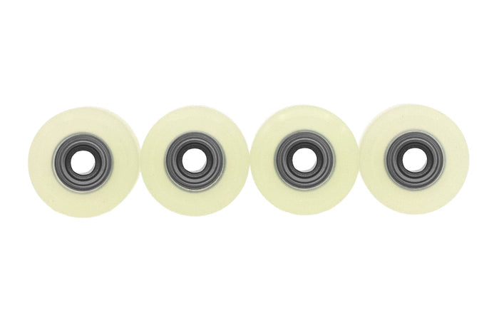 Teak Tuning Apex 71D Urethane Fingerboard Wheels, Mini "Shorty" Shape, Premium ABEC-9 Stealth Bearings - UV Vanilla Colorway - Set of 4
