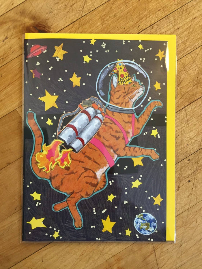 Astro Cat Birthday Card - The Regal Find