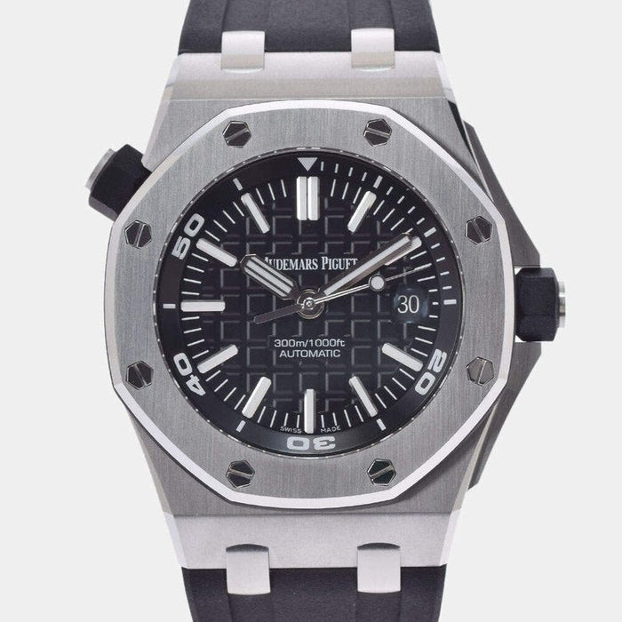 Aude mars Piquet Black Stainless Steel Royal Oak Offshore Diver Men's Wristwatch 42 Mm
