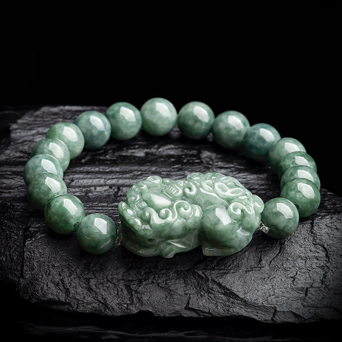 Jadeite Pixiu Bracelet Feng Shui Style Luxury Gift