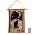 Battery-Operated Lighted Wall Banner - Black Cat and Moon - The Regal Find