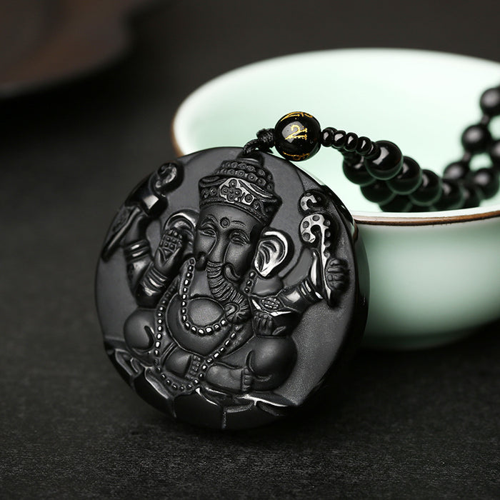 Black Elephant Necklace