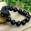 Black Obsidian Pixiu Wealth Bracelet for Men – Feng Shui Money Luck Talisman