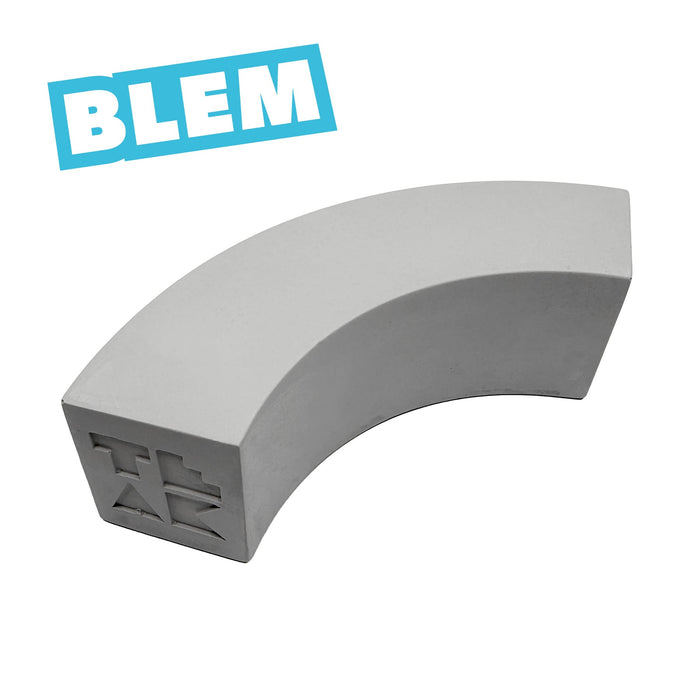 Teak Tuning - Monument Series BLEM Monument Series Concrete Quarter Arc "Banana" Loaf Obstacle - 6.5" Long, 2" Tall - "Sterling Gray" Colorway - FINAL SALE