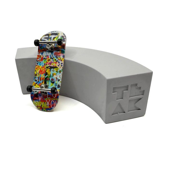 Teak Tuning - Monument Series BLEM Monument Series Concrete Quarter Arc "Banana" Loaf Obstacle - 6.5" Long, 2" Tall - "Sterling Gray" Colorway - FINAL SALE